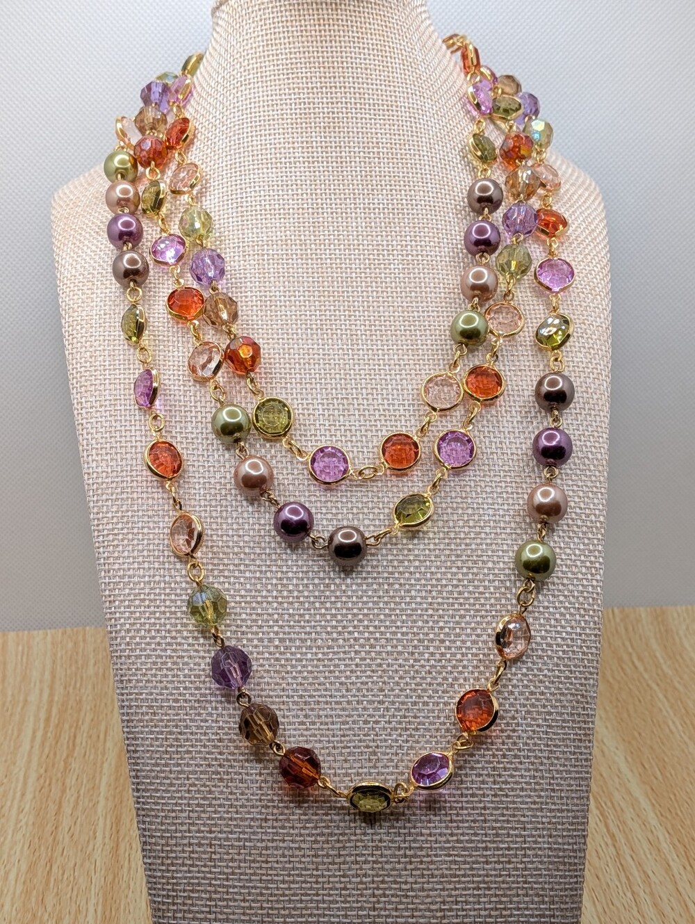 Premier Designs Multi-Color Bead & Crystal Layered Necklace